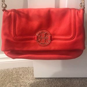 Tory Burch coral cross body bag